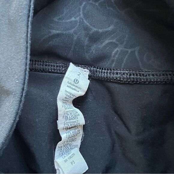 Lululemon Runday 7/8 Tri Geo Embossed Leggings Black Zippers Workout 2 - Picture 10 of 16